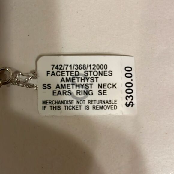 Macy's Sterling Silver and Purple Jewelry Set - Picture 6 of 7